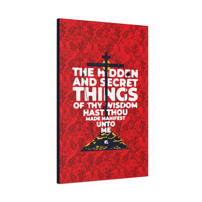 The Hidden and Secret Things of Thy Wisdom (Psalm 50/51) | Golgotha Cross | Skull of Adam | Orthodox Christian Canvas Art