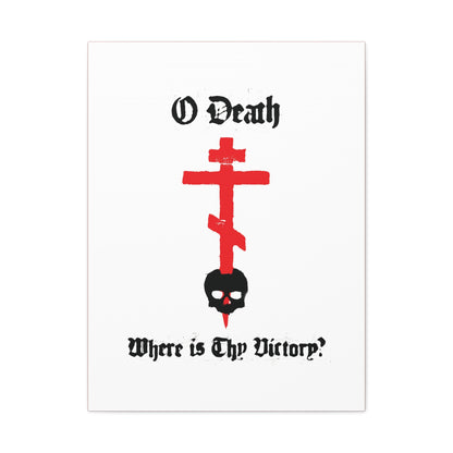 O Death Where is Thy Victory? 1 Cor 15:55 | Cross Stabbing Skull | Spraypaint Aesthetic | Orthodox Christian Canvas Art