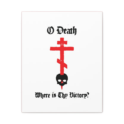 O Death Where is Thy Victory? 1 Cor 15:55 | Cross Stabbing Skull | Spraypaint Aesthetic | Orthodox Christian Canvas Art