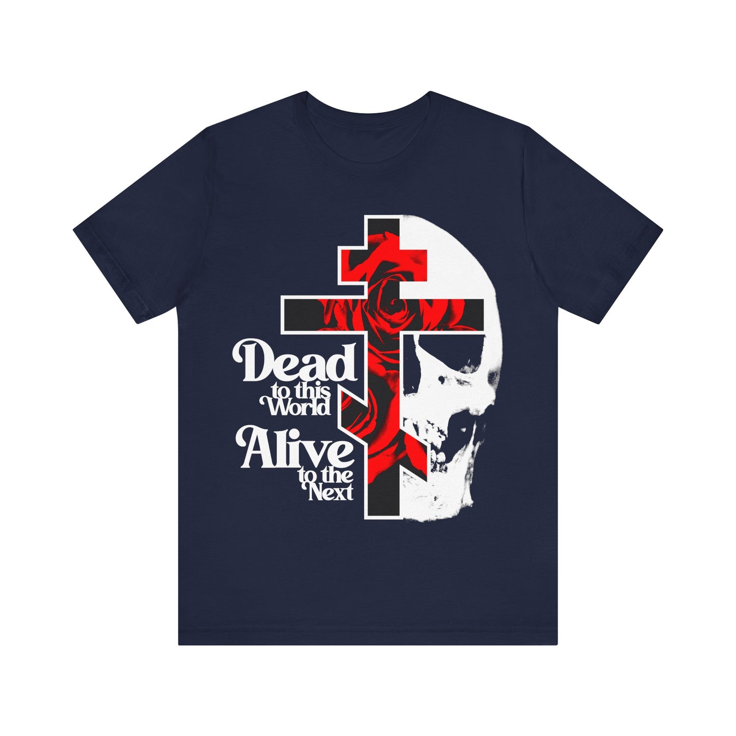 Dead to this World Alive to the Next | Goth Aesthetic Flower Cross & Skull | Bestselling Orthodox Christian T-Shirt