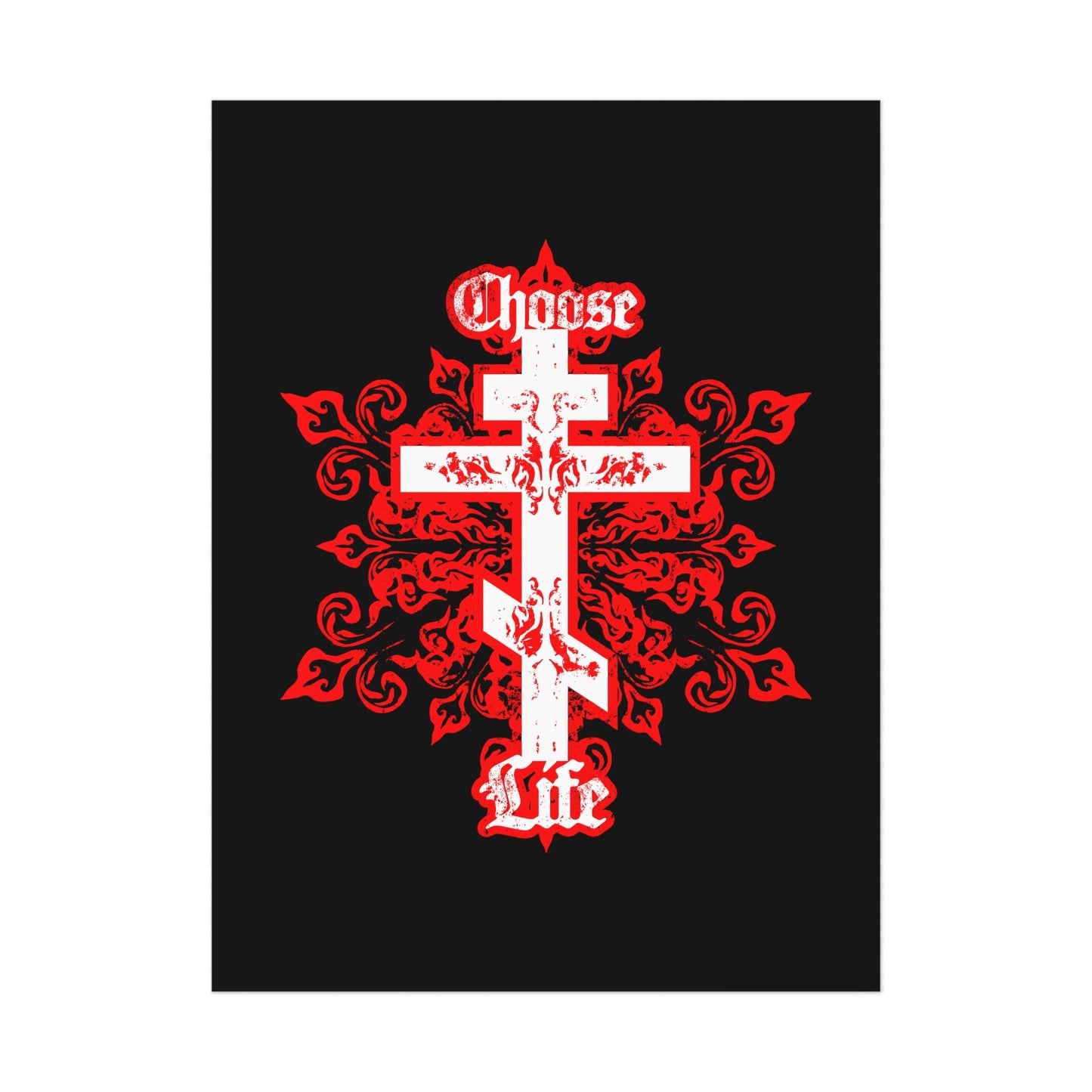 Choose Life No. 1A (Tri-Bar Cross) | Orthodox Christian Art Poster