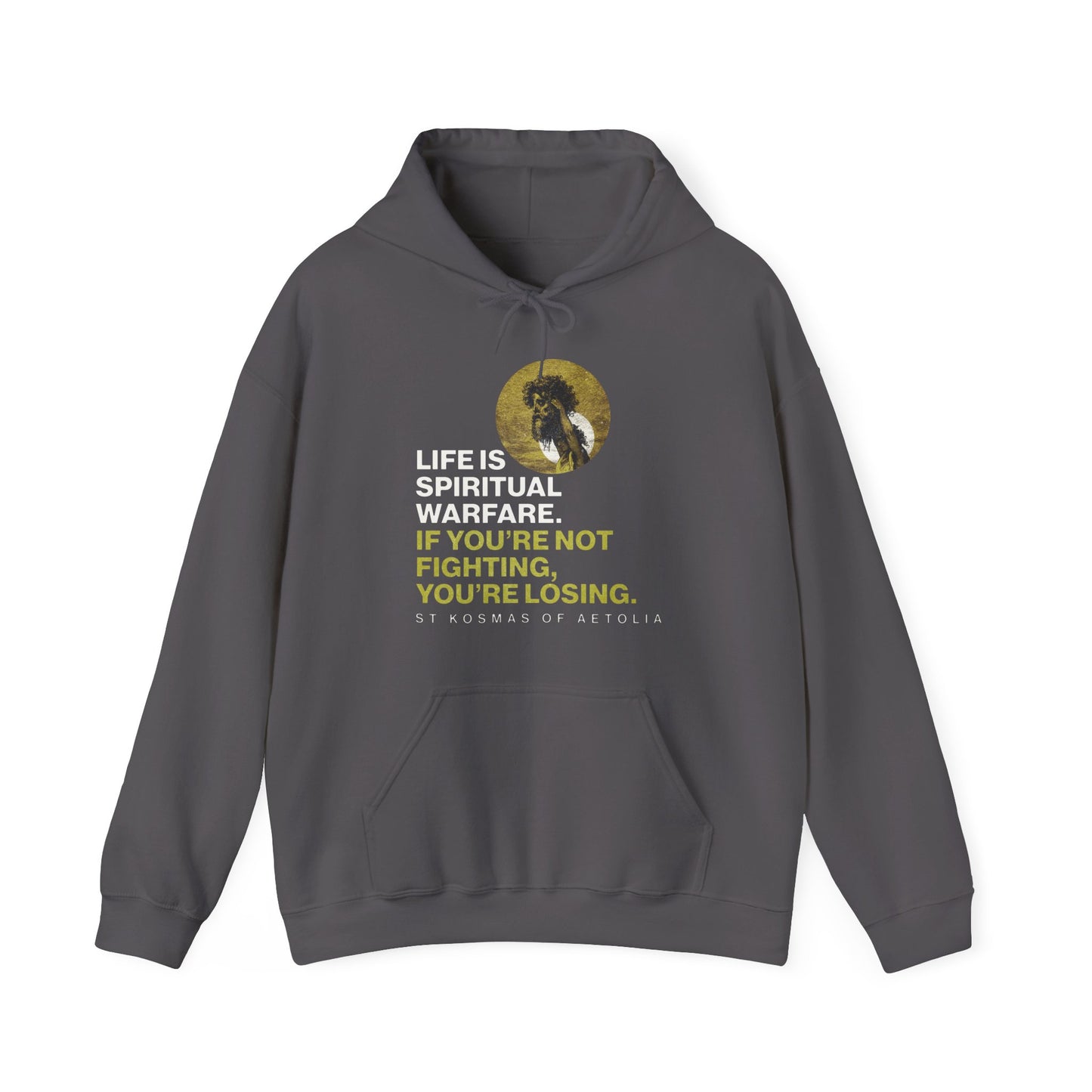 Life is Spiritual Warfare | St Kosmas of Aetolia | Gustave Dore | David & Goliath | Unseen Warfare | Orthodox Christian Hoodie