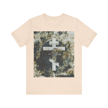 Behold, I Make All Things New | Revelation 21:5 | Cosmic Textured Orthodox Cross | Parousia | Orthodox Christian T-Shirt