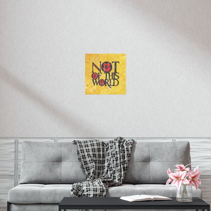 My Kingdom is Not of This World (John 18:36) | Bold Red, Yellow & Black Textured Design with Icon Motifs | Orthodox Christian Art Poster