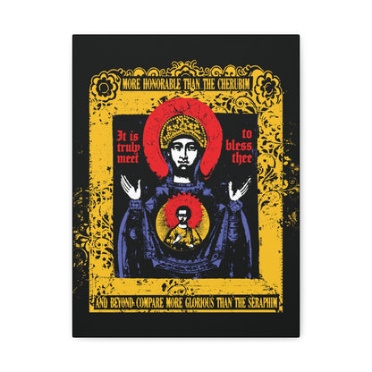 It is Truly Meet To Bless Thee Iconographic | Axion Estin Hymn to the Mother of God Theotokos | Orthodox Christian Canvas Art