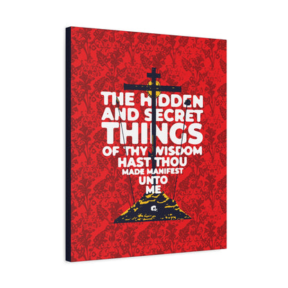 The Hidden and Secret Things of Thy Wisdom (Psalm 50/51) | Golgotha Cross | Skull of Adam | Orthodox Christian Canvas Art