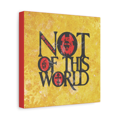 My Kingdom is Not of This World (John 18:36) | Bold Red, Yellow & Black Textured Design with Icon Motifs | Orthodox Christian Canvas Art