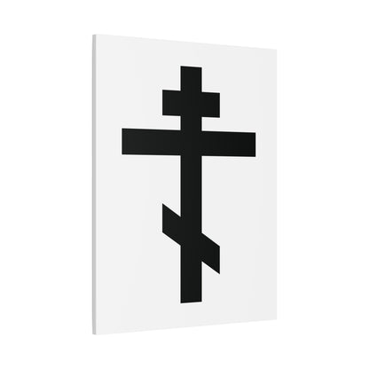 The "Black Orthodox Cross White Background" canvas features a black Eastern Orthodox cross on white, symbolizing Christian faith and inspired by Galatians 6:14: "May I never boast, except in the cross of our Lord Jesus Christ.