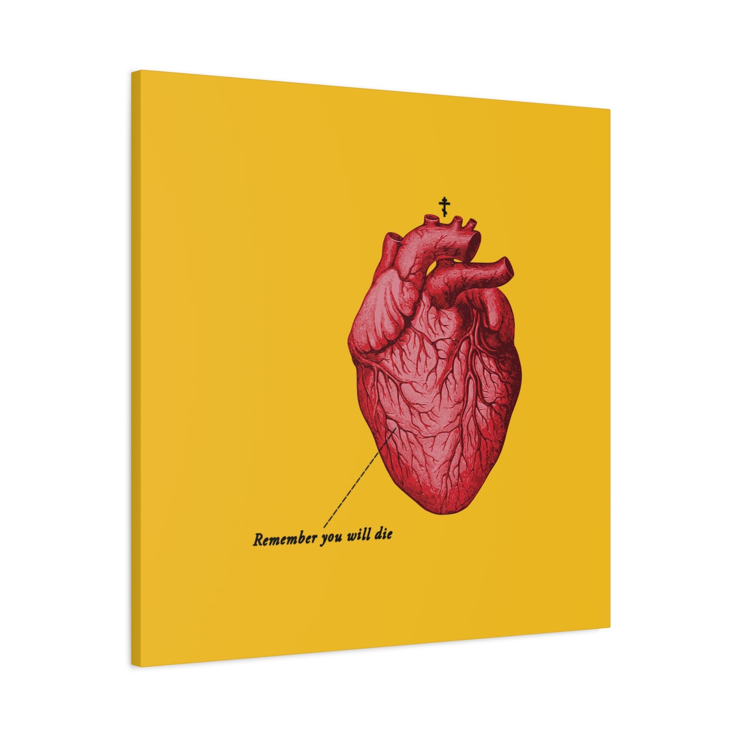 Remember You Will Die Retro Medical Textbook Heart Design | Orthodox Christian Canvas Art