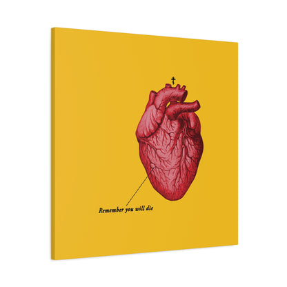 Remember You Will Die Retro Medical Textbook Heart Design | Orthodox Christian Canvas Art