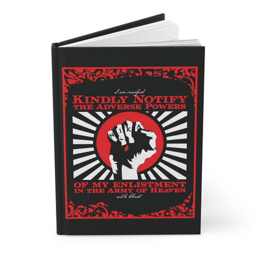 Kindly Notify the Adverse Powers | I am Crucified with Christ (Gal 2:20) | NIKA Fist | Orthodox Christian Hardcover Journal