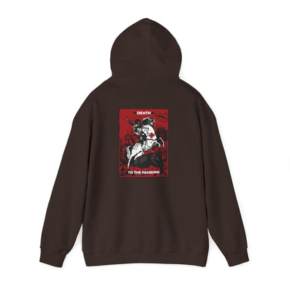 St George Slaying the Dragon | Cross on Front Left Breast | Death to the Passions | Ascetic Orthodox Christianity | Double-Sided Unisex Hoodie
