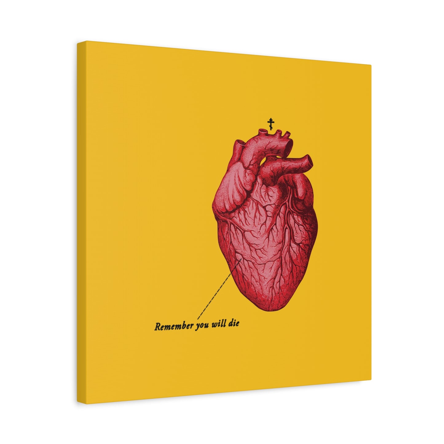 Remember You Will Die Retro Medical Textbook Heart Design | Orthodox Christian Canvas Art