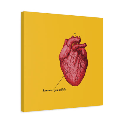 Remember You Will Die Retro Medical Textbook Heart Design | Orthodox Christian Canvas Art