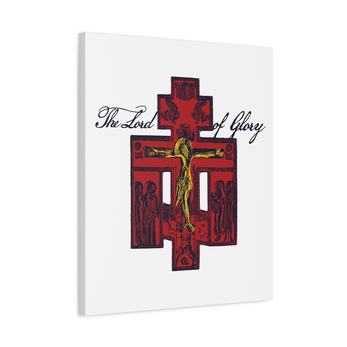 The Lord of Glory | Russian Golgotha Crucifix IconoGraphic (White BG) | 1 Corinthians 2:8 | Orthodox Christian Canvas Art