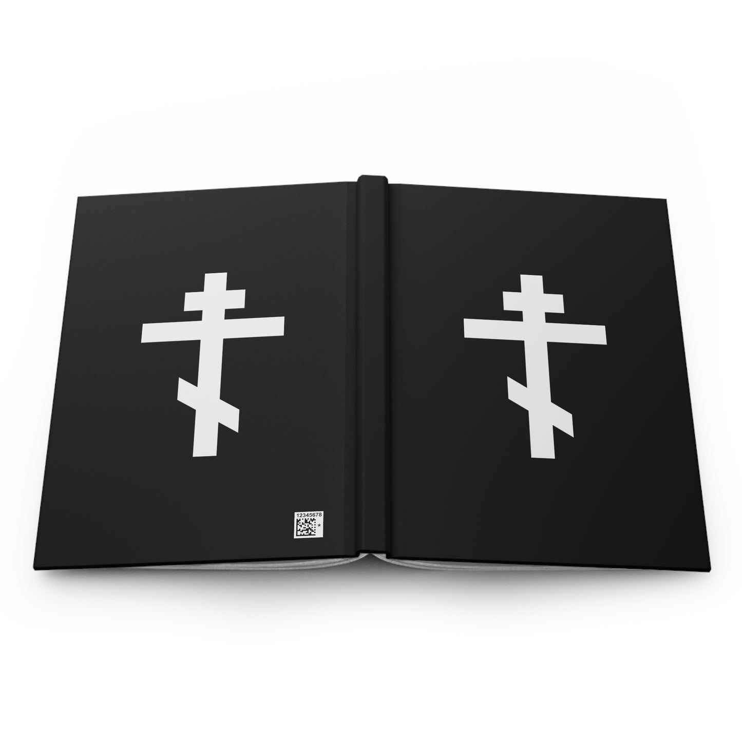 White Orthodox Cross | May I never boast except in the cross of our Lord Jesus Christ | Galatians 6:14 | Orthodox Hardcover Journal