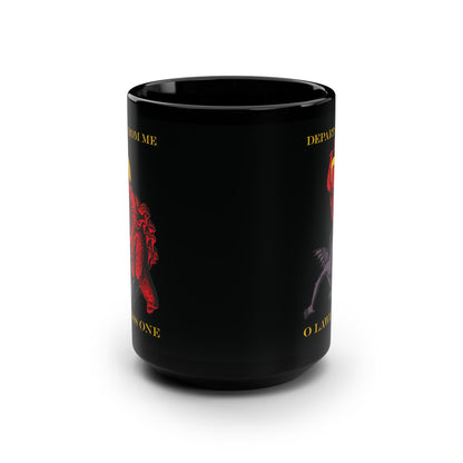 St Marina IconoGraphic (Depart from Me O Lawless One) | Saint Beating the Devil with a Hammer | Orthodox Christian Black Mug