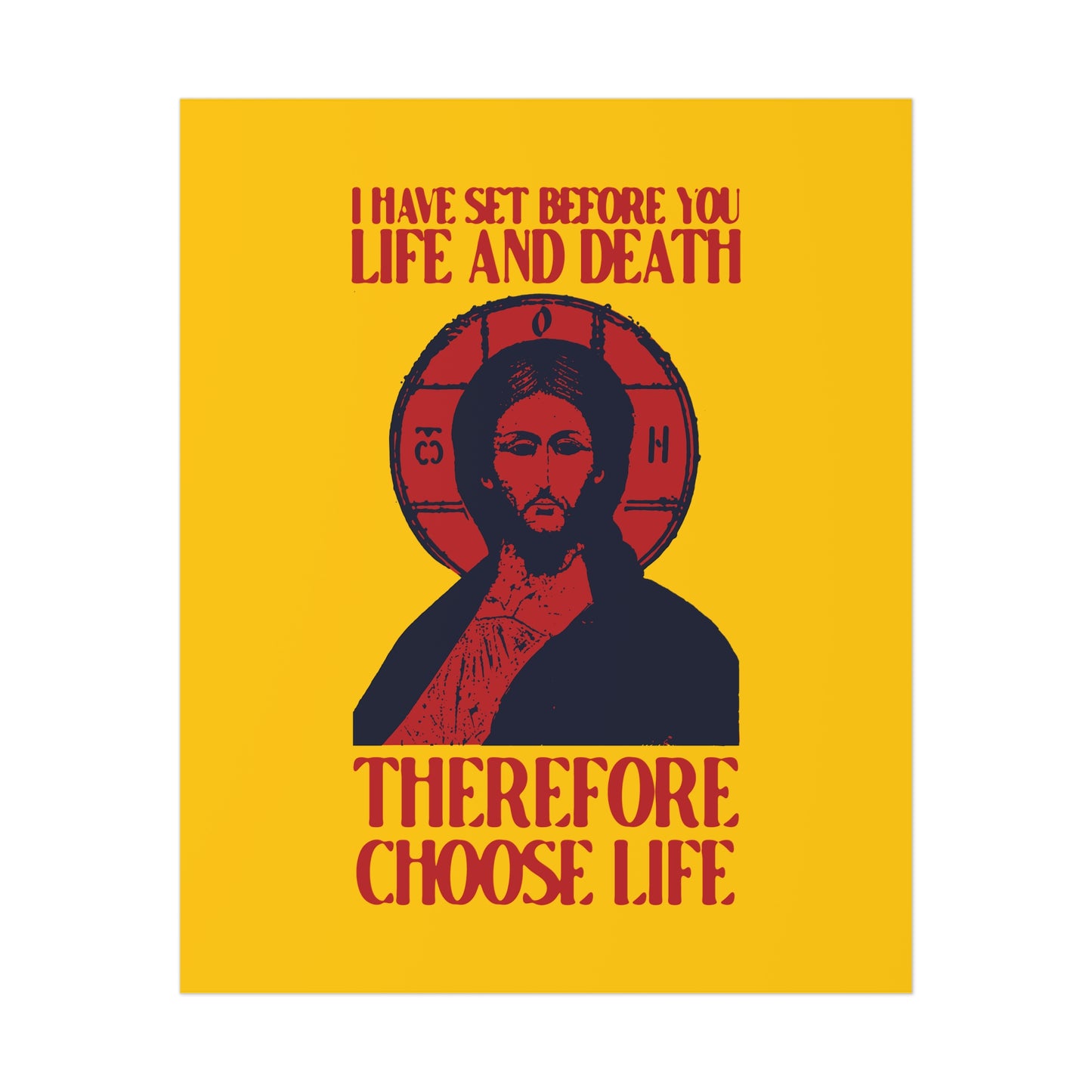 I Have Set Before You Life and Death (Deut. 30:11-20) Yellow Design No. 1 | Orthodox Christian Art Poster