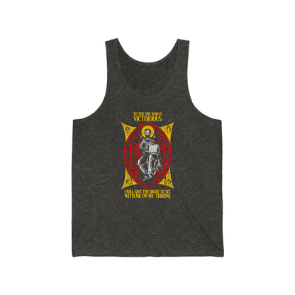 Christ Enthroned IconoGraphic (To the One Who Is Victorious) No. 1 | Orthodox Christian Jersey Tank Top / Sleeveless Shirt