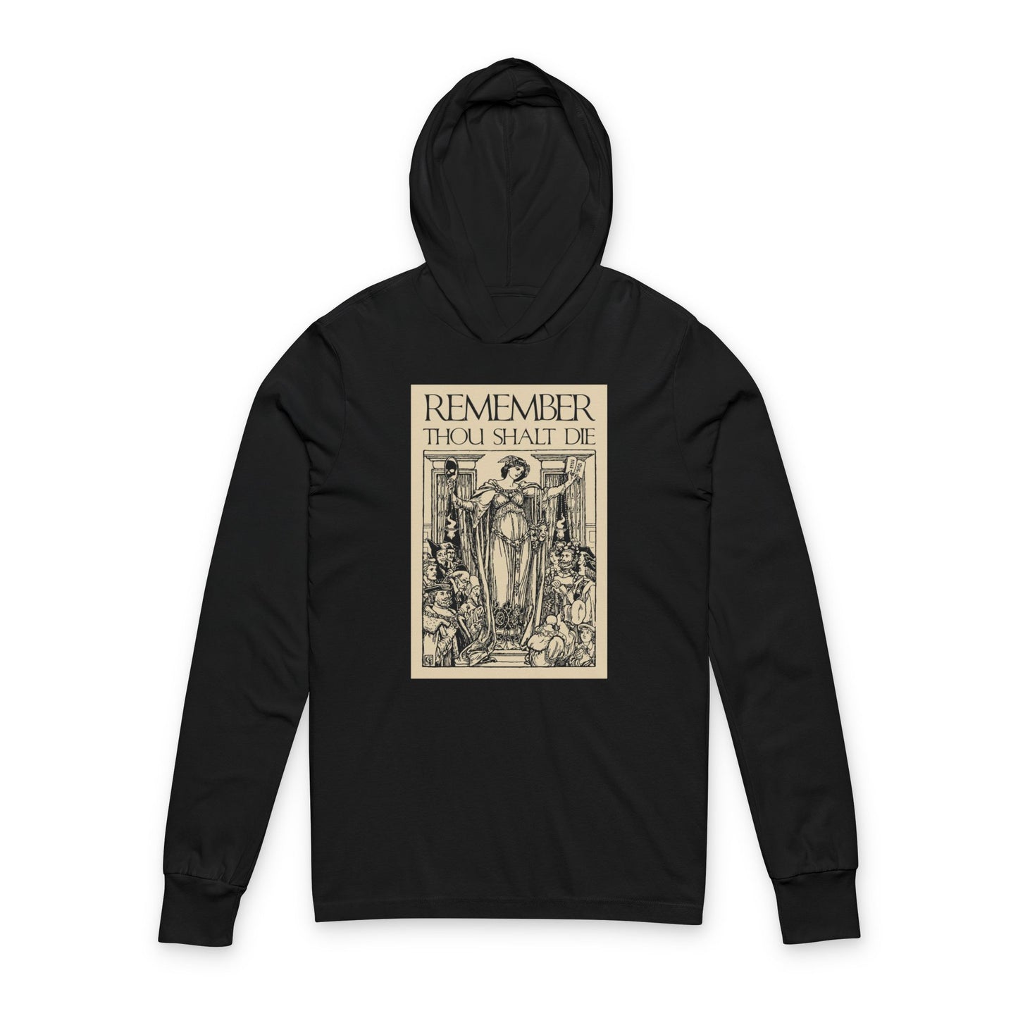 Remember You Will Die Shakespearean Design | Memento Mori | Classic Woodcut Illustration Aesthetic | Orthodox Christian Hooded Shirt