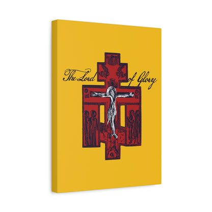 The Lord of Glory | Russian Golgotha Crucifix IconoGraphic (Gold BG) | 1 Corinthians 2:8 | Orthodox Christian Canvas Art