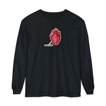 Remember You Will Die Retro Medical Textbook Heart Design | Orthodox Christian Long Sleeve Shirt