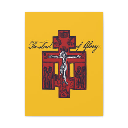 The Lord of Glory | Russian Golgotha Crucifix IconoGraphic (Gold BG) | 1 Corinthians 2:8 | Orthodox Christian Canvas Art