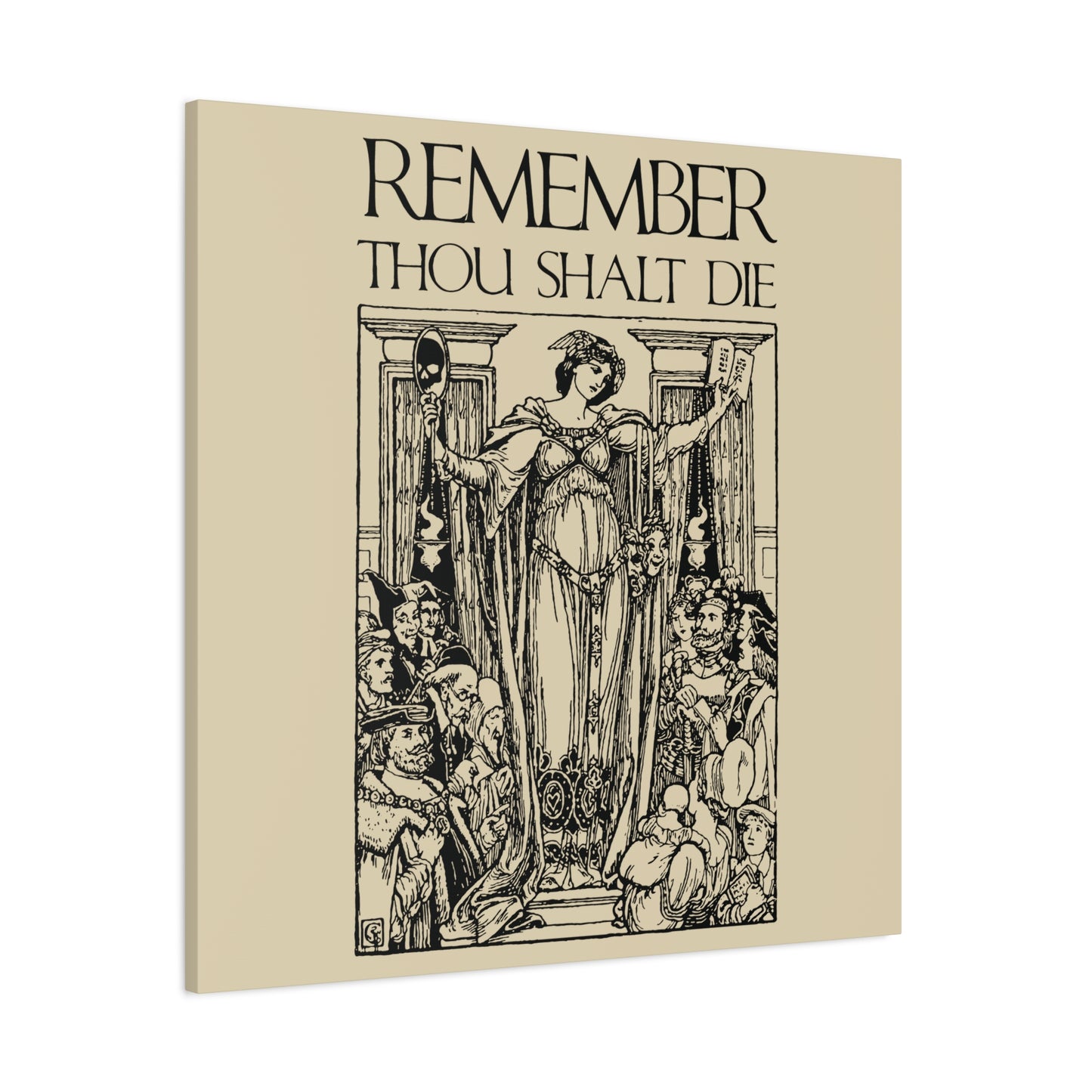 Remember You Will Die Shakespearean Design | Memento Mori | Classic Woodcut Illustration Aesthetic | Christian Wall Art