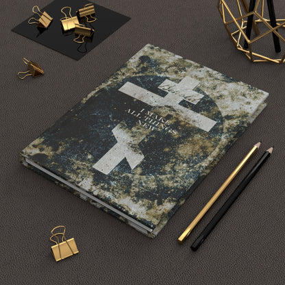 Behold, I Make All Things New | Revelation 21:5 | Cosmic Textured Orthodox Cross | Parousia | Orthodox Christian Hardcover Journal
