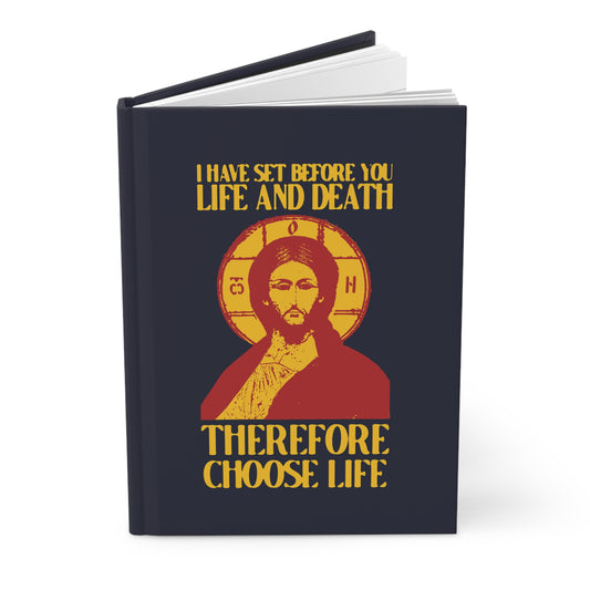 I Have Set Before You Life and Death (Deut. 30:11-20) Blue Design No. 1 | Orthodox Christian Accessory | Hardcover Journal