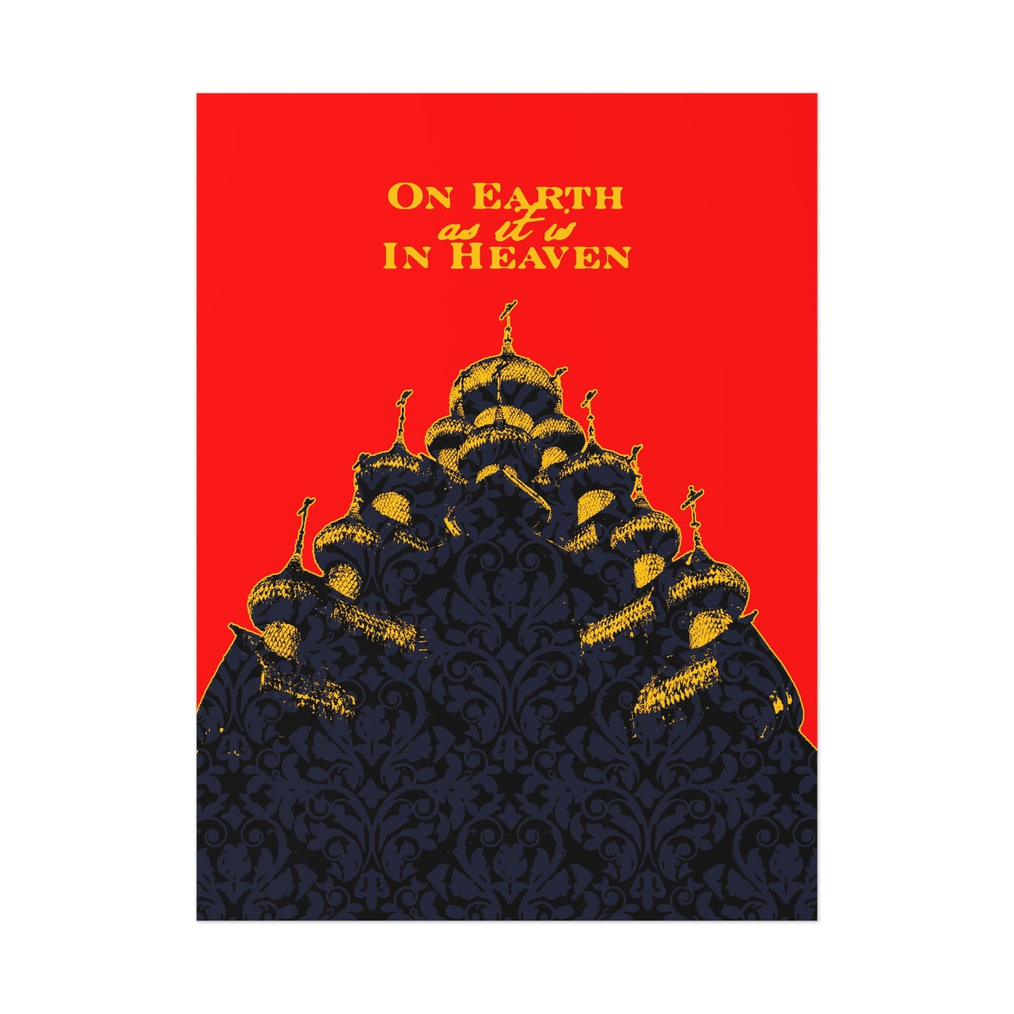 The Church: On Earth As It Is In Heaven | Lord's Prayer | Ancient Russian Wooden Church Design | Orthodox Christian Art Poster