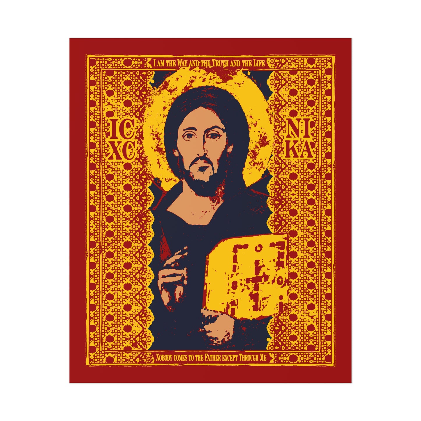 Jesus Christ Sinai Pantocrator IconoGraphic No. 1 | Orthodox Christian Art Poster