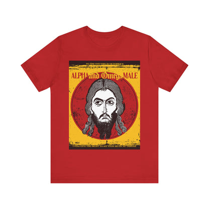 Alpha and Omega Male (Jesus Christ Image of Edessa IkonoGraphic) No. 1 | Orthodox Christian T-Shirt