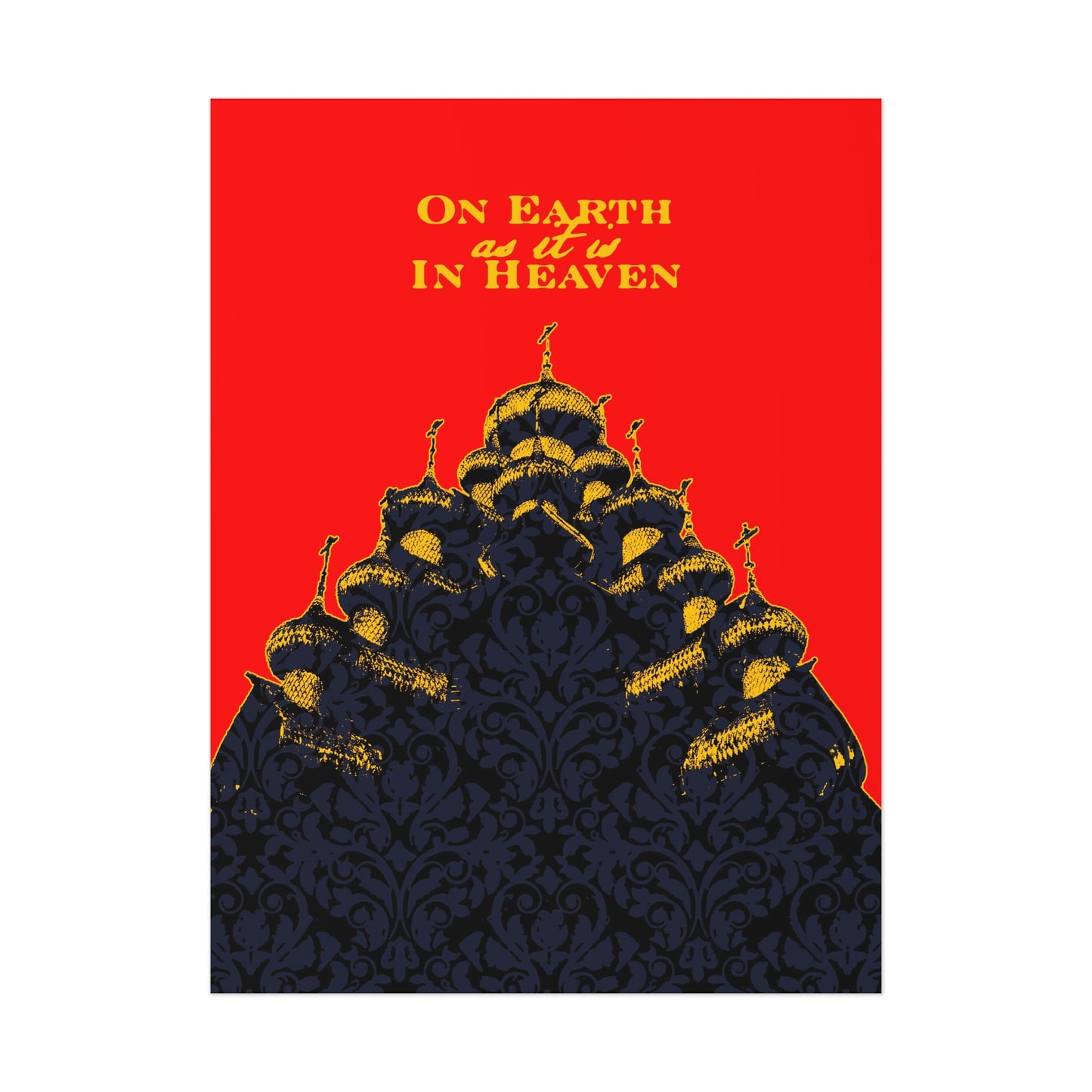 The Church: On Earth As It Is In Heaven | Lord's Prayer | Ancient Russian Wooden Church Design | Orthodox Christian Art Poster