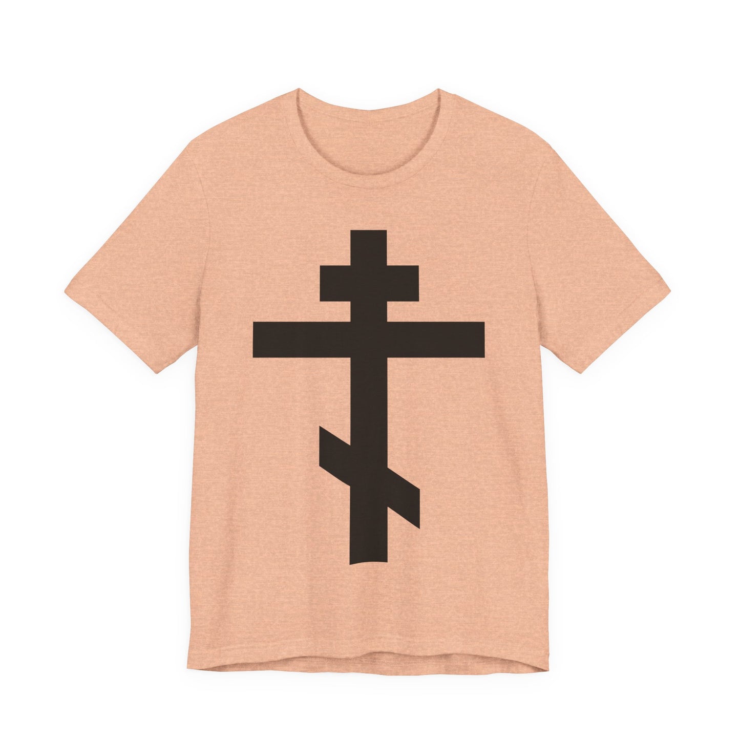 Black Orthodox Cross | May I Never Boast Except in the Cross of Our Lord Jesus Christ (Gal 6:14) | Christian Unisex Cotton Tee