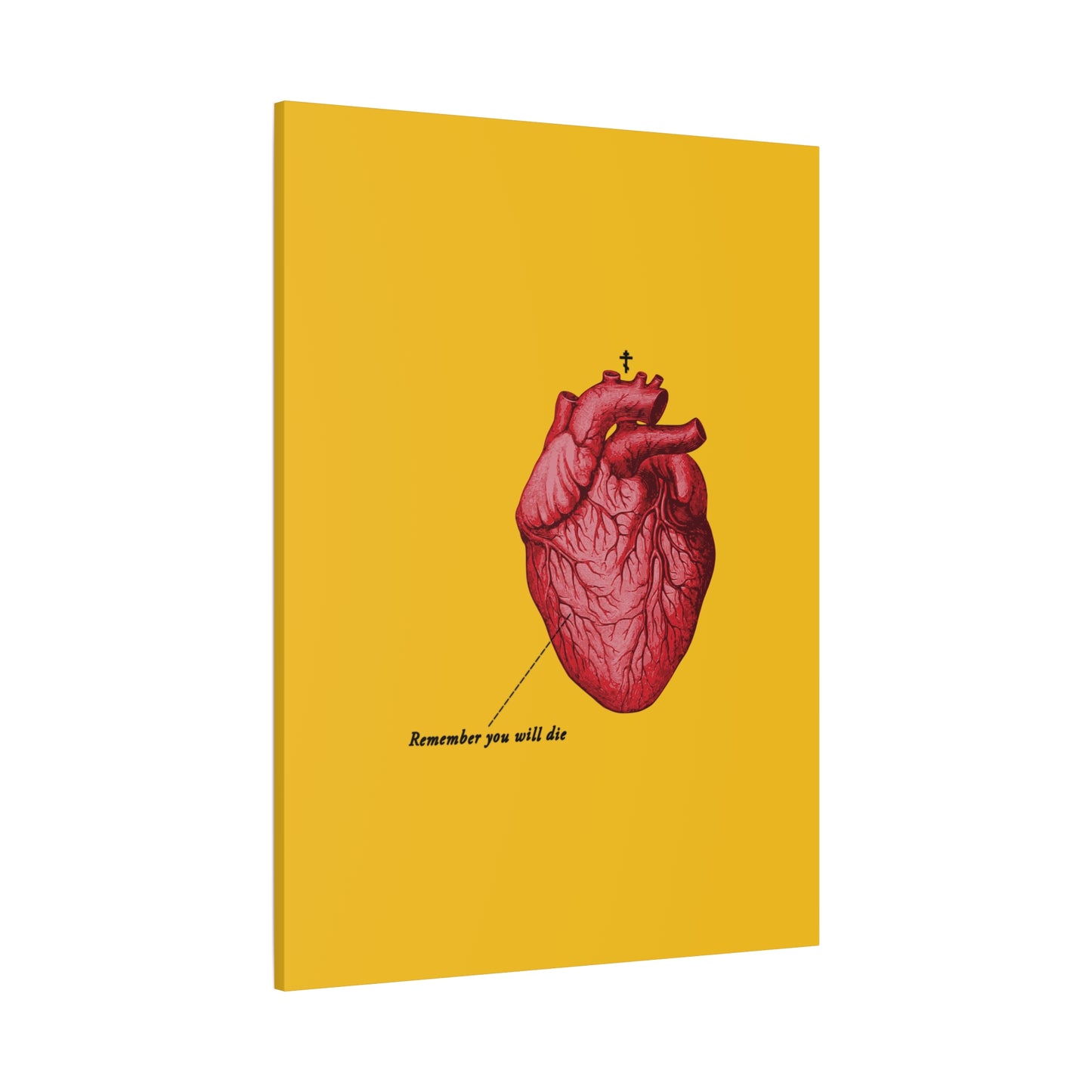 Remember You Will Die Retro Medical Textbook Heart Design | Orthodox Christian Canvas Art