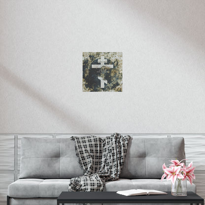 Behold, I Make All Things New | Revelation 21:5 | Cosmic Textured Orthodox Cross | Parousia | Orthodox Christian Art Poster
