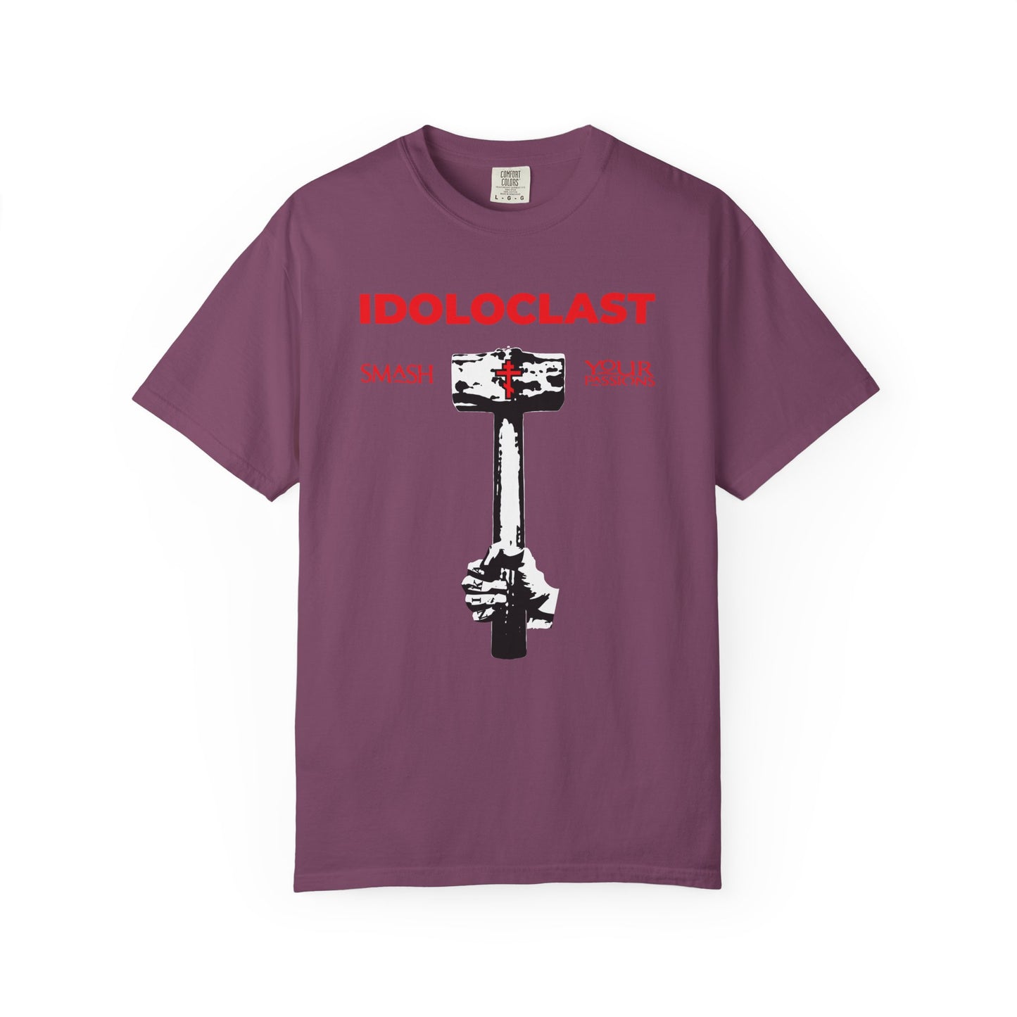 Idoloclast Idol-Smasher | Jesus Fist w/ Sledgehammer | Smash Your Passions | ICXC NIKA | Christian Ascetic | Heavyweight Cotton Unisex T-Shirt