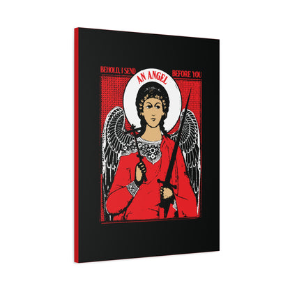 Behold I Send an Angel Before You (Ex 23:20) | Guardian Angel With Cross & Sword IconoGraphic | Orthodox Christian Canvas Art