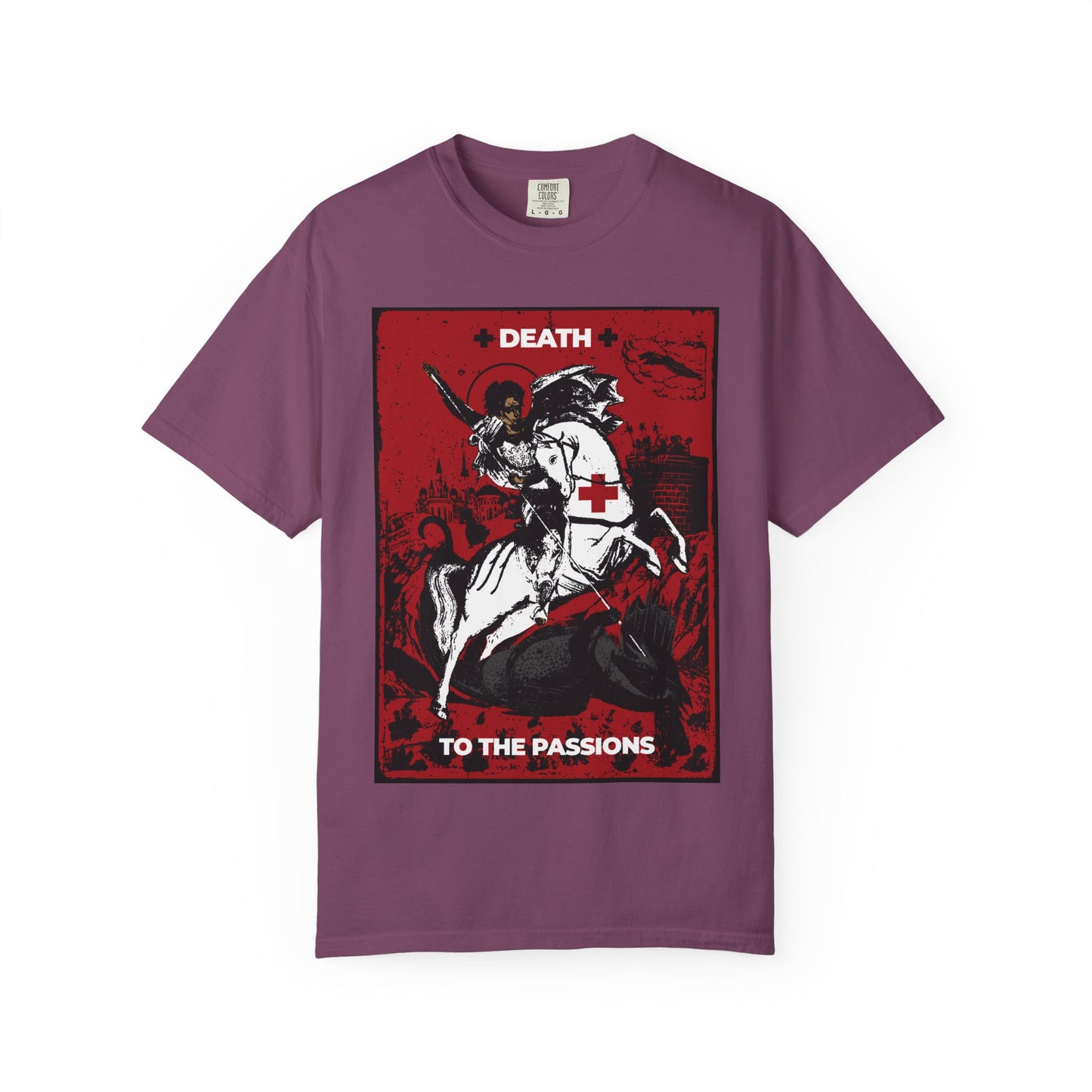St George Slaying the Dragon | Death to the Passions | Unseen Warfare | Ascetic Orthodox Christianity | Heavyweight Cotton Unisex T-Shirt