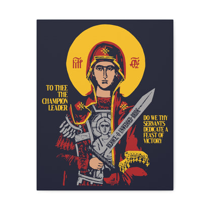 To Thee the Champion Leader | Mother of God | Theotokos with Sword IconoGraphic | Orthodox Christian Canvas Art