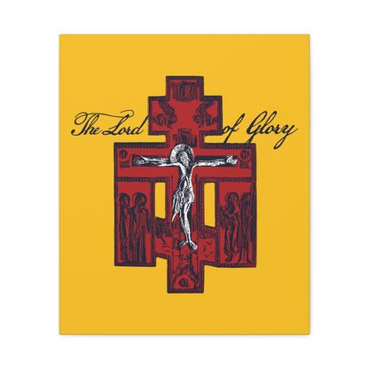 The Lord of Glory | Russian Golgotha Crucifix IconoGraphic (Gold BG) | 1 Corinthians 2:8 | Orthodox Christian Canvas Art