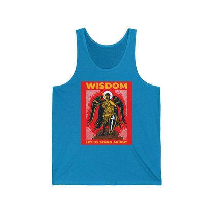 Wisdom: Let Us Stand Aright (Archangel Michael) No.1 | Orthodox Christian Jersey Tank Top / Sleeveless Shirt