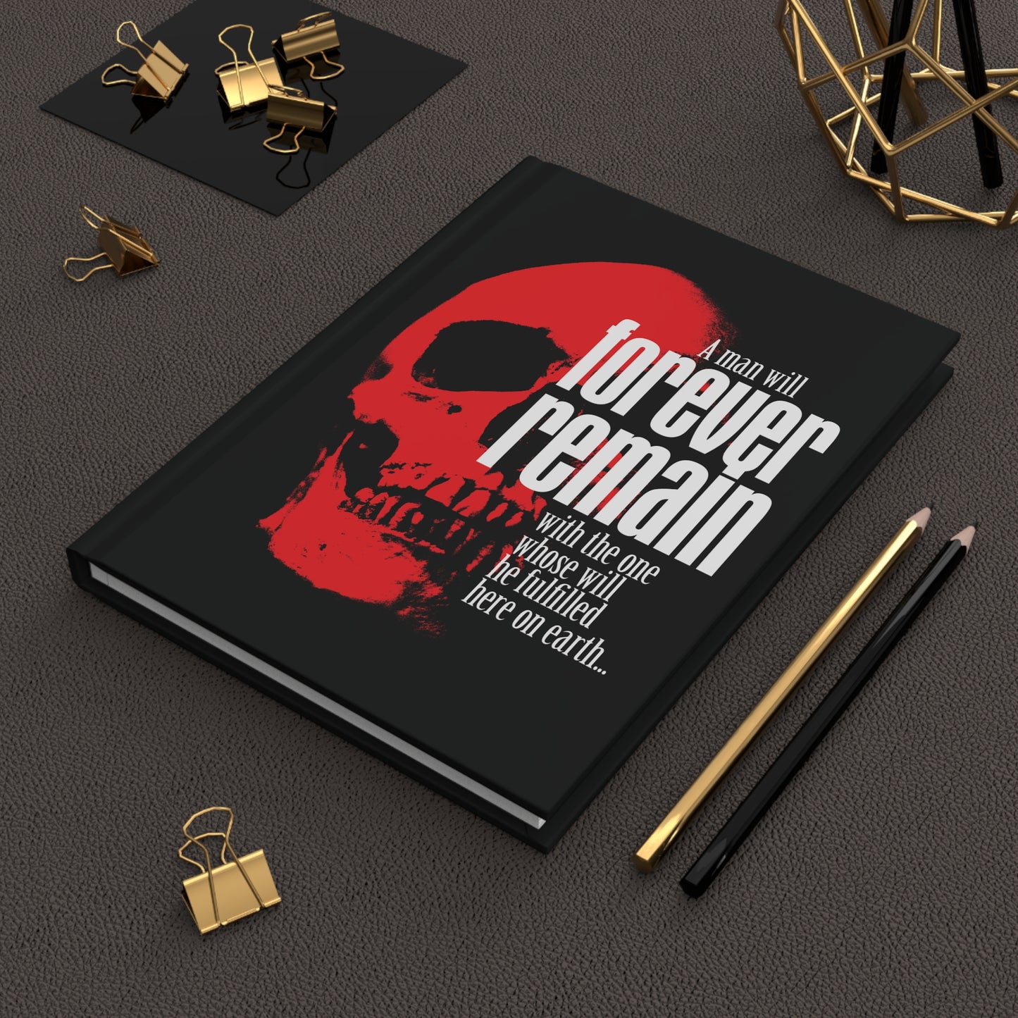 A man will forever remain... | You cannot serve two masters | Red Skull Horror Movie Poster Aesthetic | Orthodox Christian Accessory | Blank Hardcover Journal