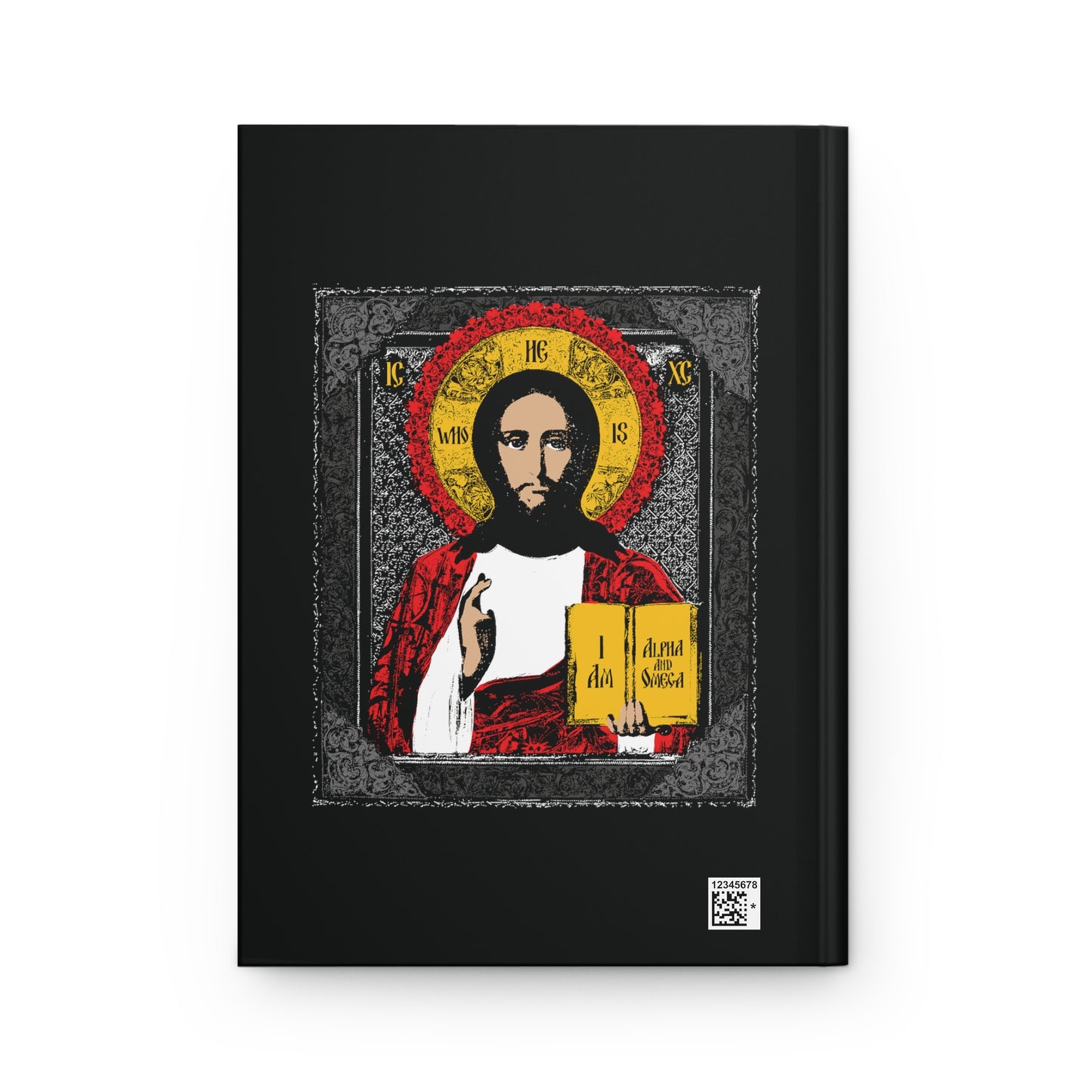 Christ Pantocrator IconoGraphic No. 1 (Alpha and Omega) | Orthodox Christian Accessory | Hardcover Journal