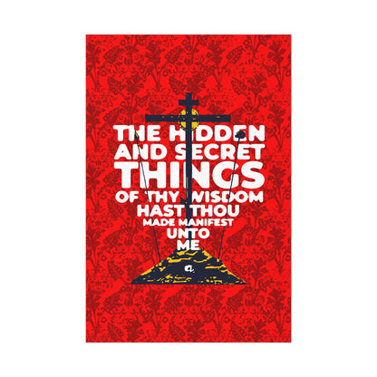The Hidden and Secret Things of Thy Wisdom (Psalm 50/51) | Golgotha Cross | Skull of Adam | Orthodox Christian Art Poster