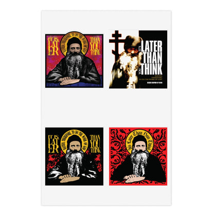 Fr Seraphim Rose Four Sticker Sheet No. 1—“It’s Later Than You Think”—great for saint sticker collections.