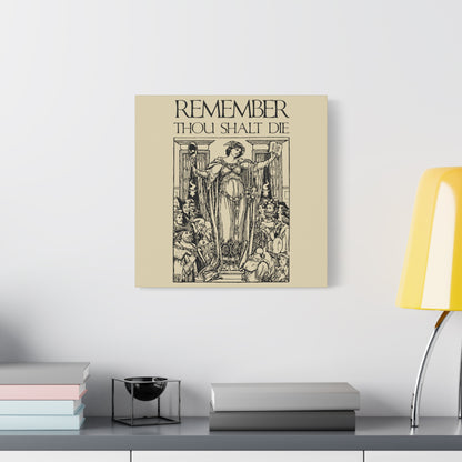 Remember You Will Die Shakespearean Design | Memento Mori | Classic Woodcut Illustration Aesthetic | Christian Wall Art