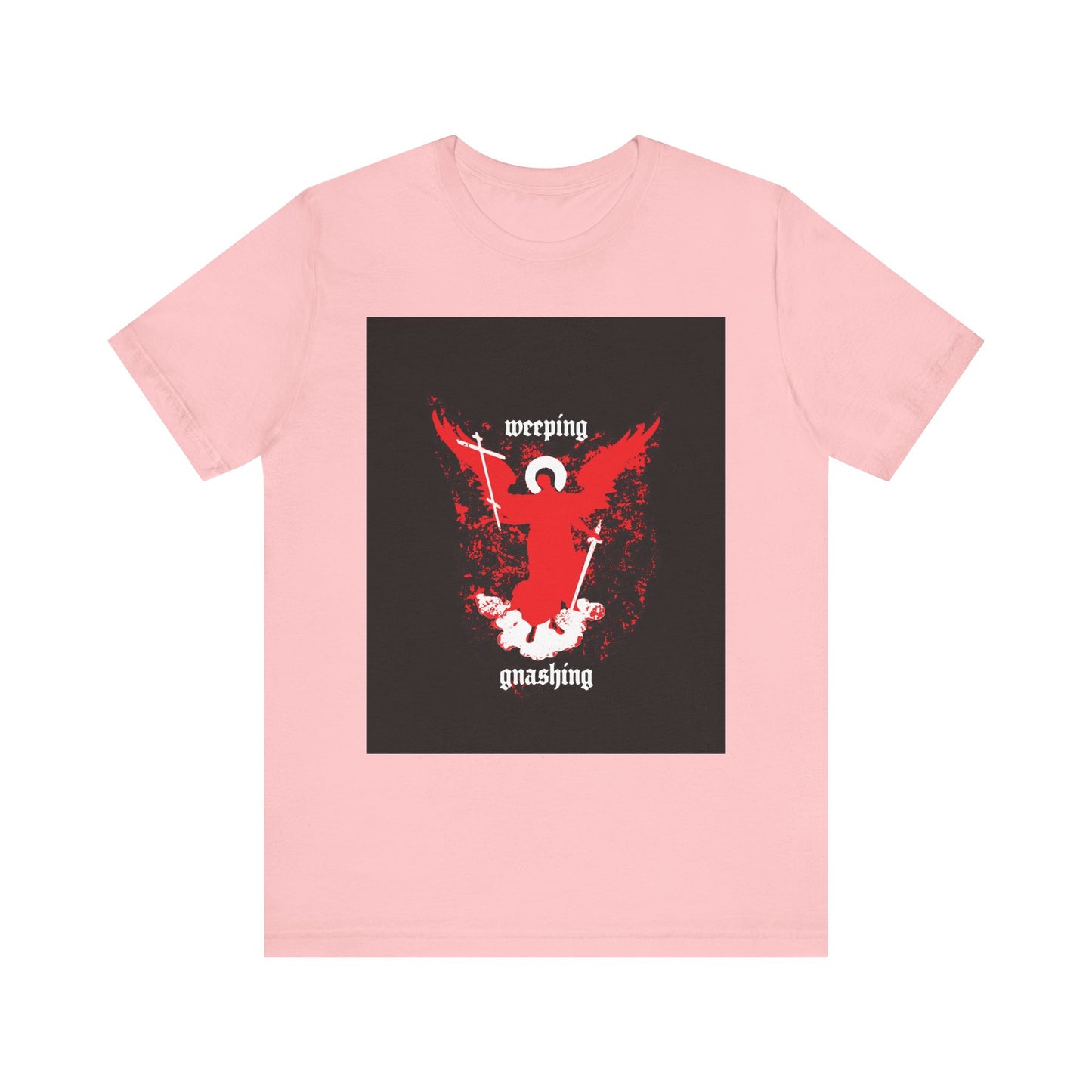 Weeping and Gnashing (Matthew 13:41) | Red Avenging Angel IconoGraphic | Orthodox Christian Lightweight Cotton Unisex Tee