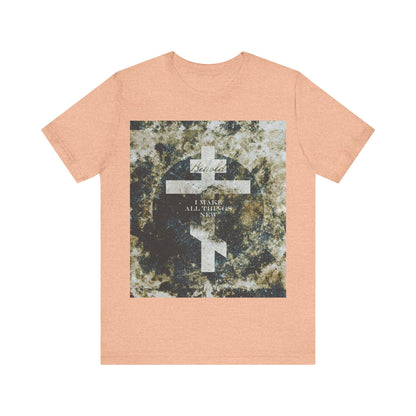 Behold, I Make All Things New | Revelation 21:5 | Cosmic Textured Orthodox Cross | Parousia | Orthodox Christian T-Shirt